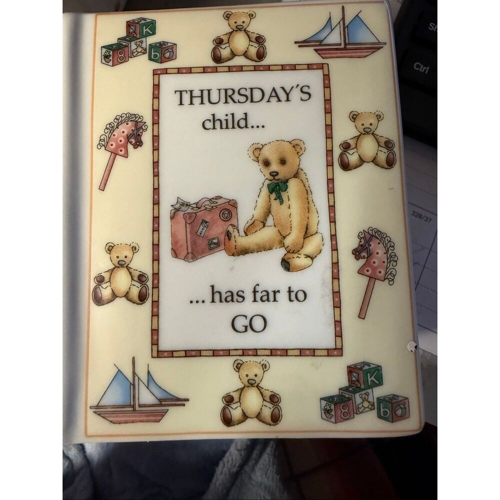Royal Worcester, First Edition Ceramic Savings Bank Book Thursday’s Child